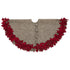 Overlapping Flowers Christmas Tree Skirt - natural with red - 60" - ARCADIA HOME